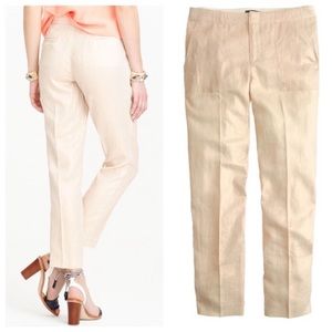 J. Crew linen pants/gold foil